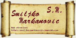 Smiljko Markanović vizit kartica
